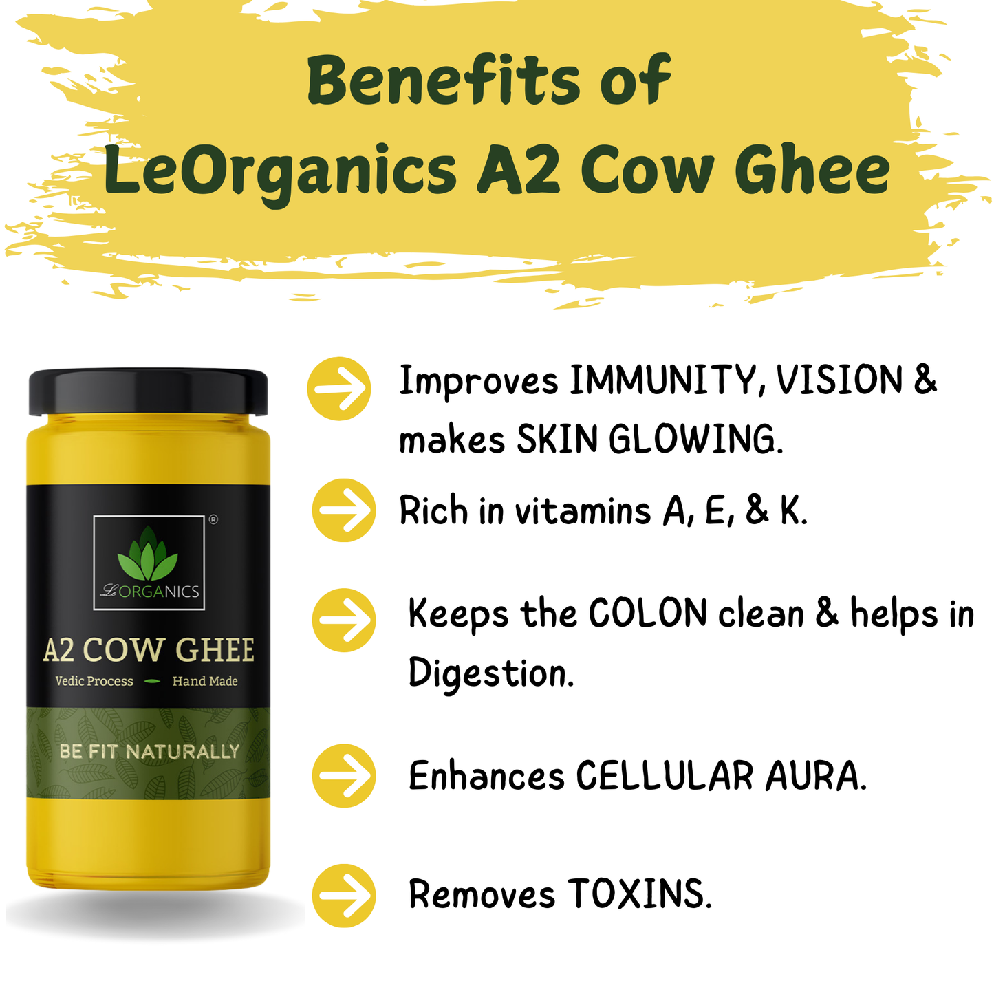 Cultured A2 Full Moon Premium Cow Ghee – 1000 ml | Ayurvedic Bilona Cow Ghee | 100% Natural
