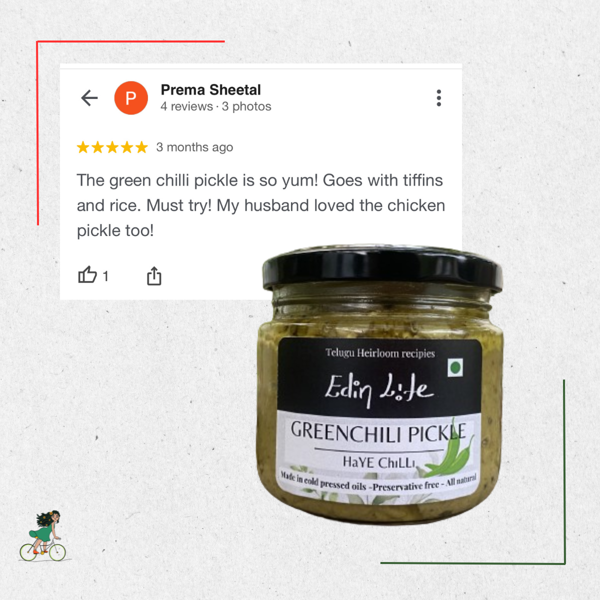 Green Chilli Pickle - పచ్చి మిర్చి పచ్చడి - 300 g Pouch Pack