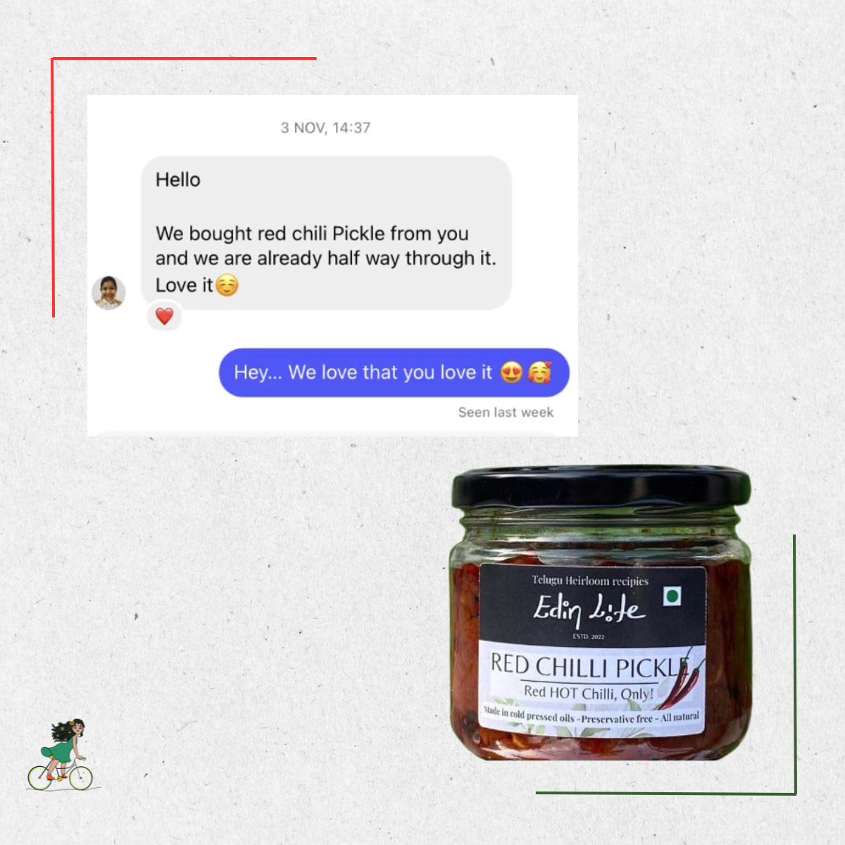 Red Chilli Pickle - పండుమిరపకాయ పచ్చడి - Glass Jar - 300 g