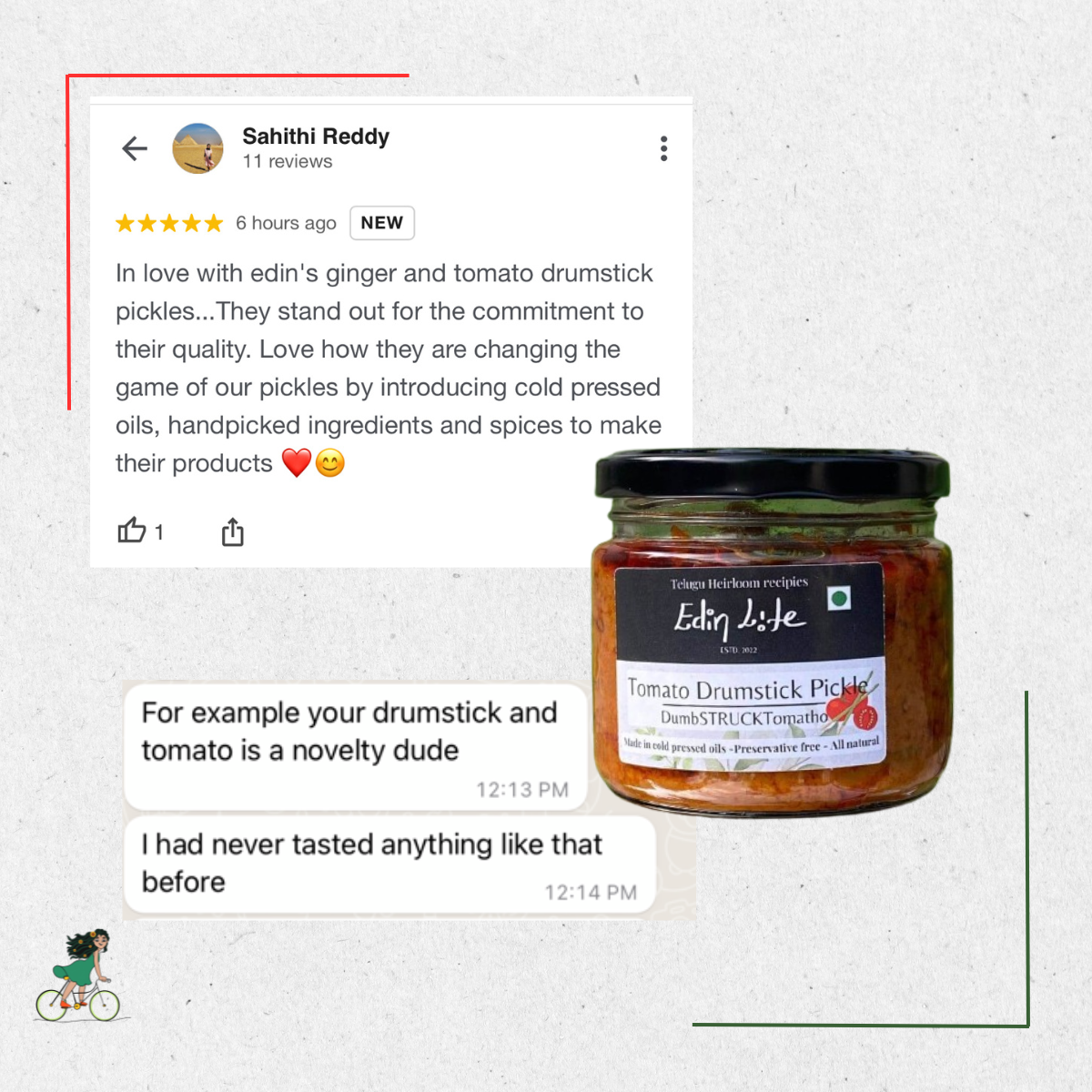 Tomato Drumstick Pickle - టమాటో పచ్చడి - Glass Jar - 300 g