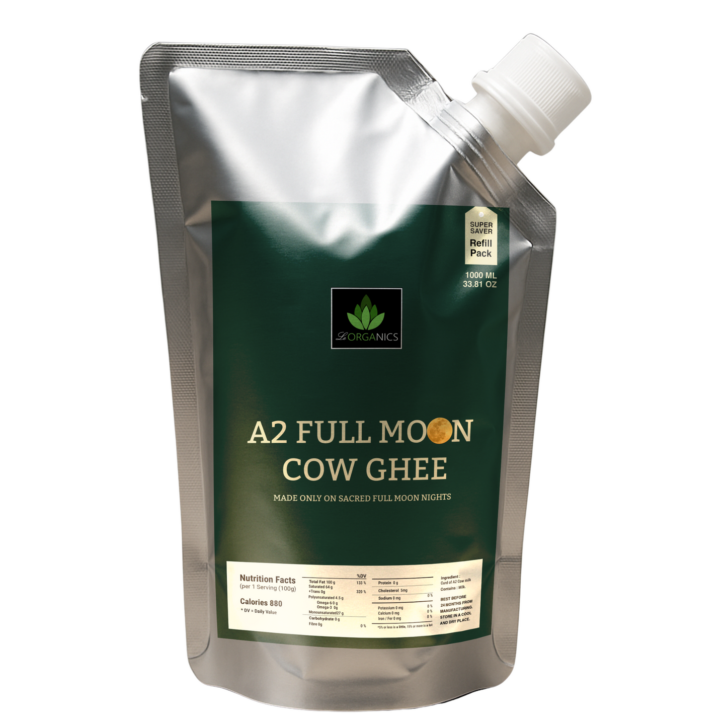 Cultured A2 Full Moon Premium Cow Ghee – 1000 ml | Ayurvedic Bilona Cow Ghee | 100% Natural
