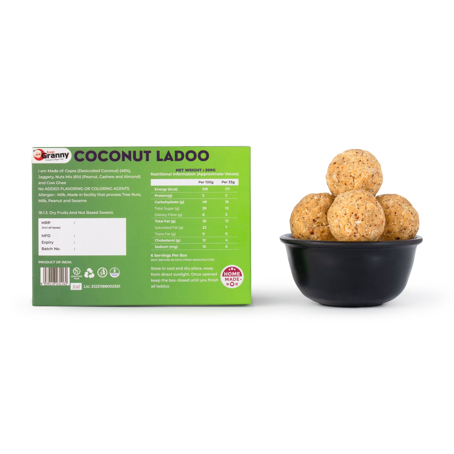 Coconut Laddu With Jaggery - 200 gm