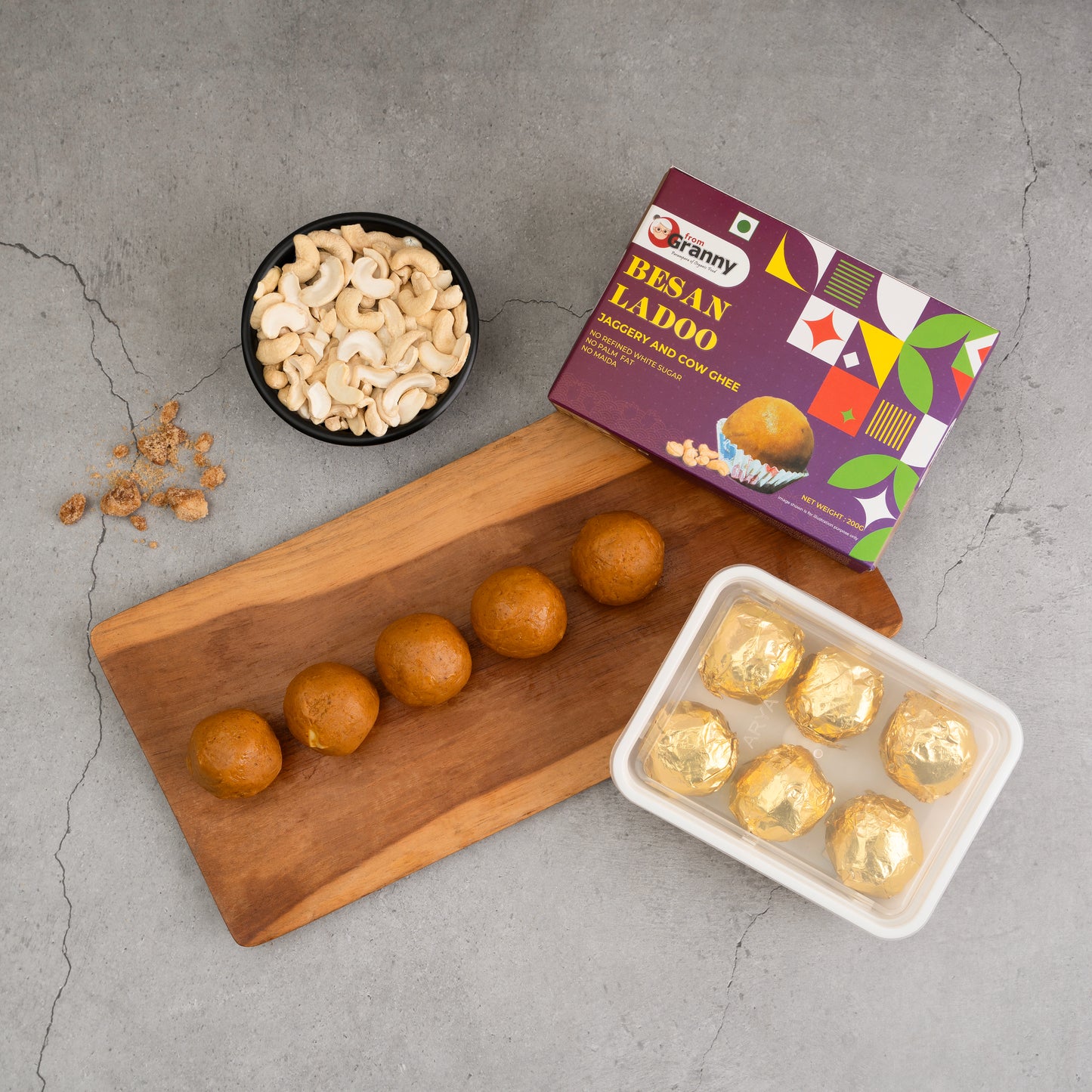 Healthy Besan Ladoo with Jaggery - 200 gm