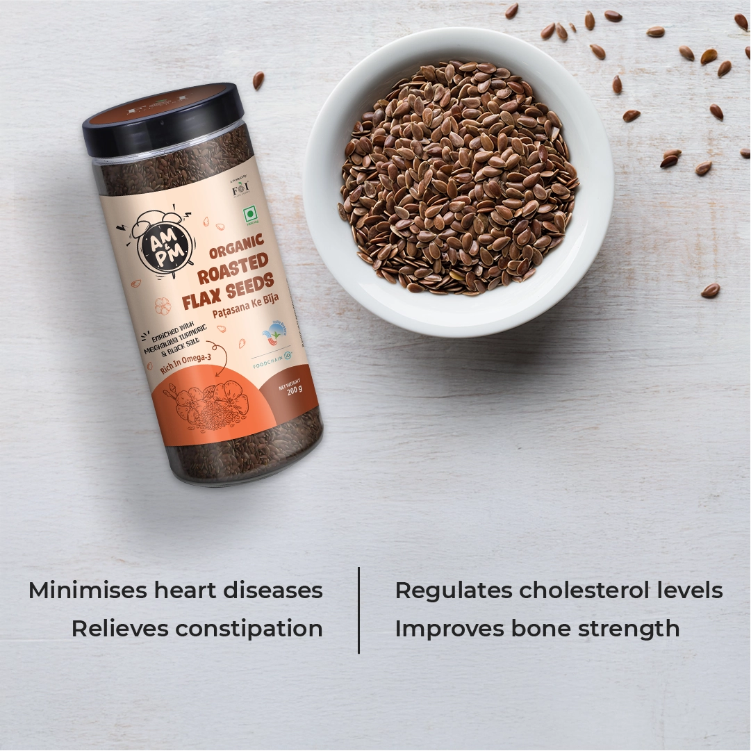 Organic Roasted Flax Seeds - 200 gm
