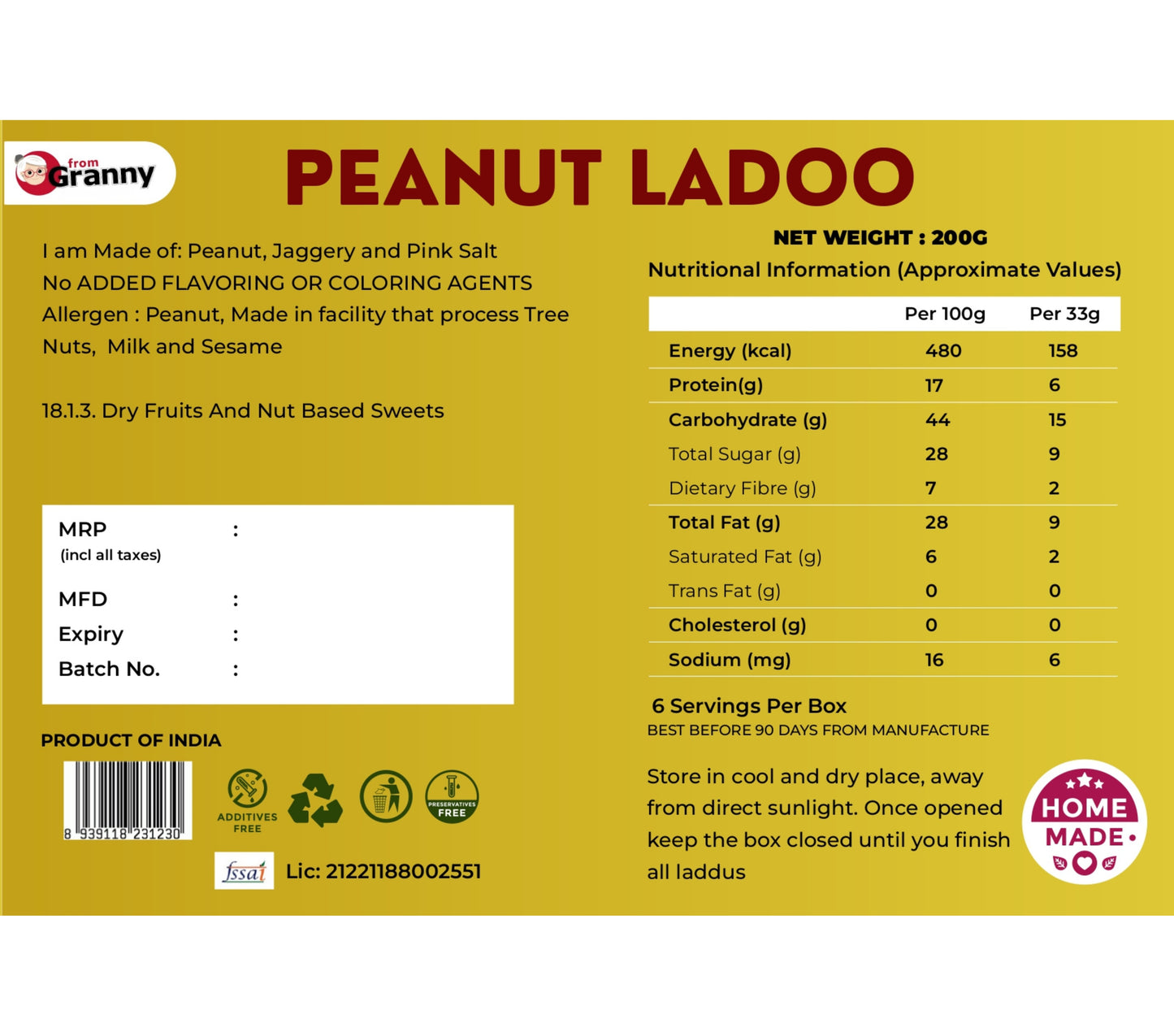 Peanut Ladoo | Groundnut Ladoo with Jaggery- 200 gm
