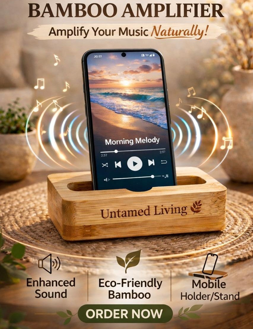 Bamboo Sound Amplifier cum Mobile Stand