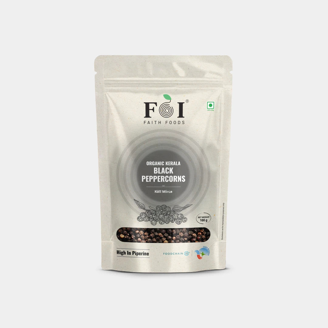 Organic Kerala Black Peppercorns - 100 grams