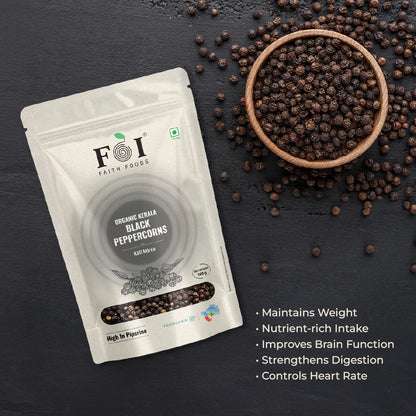 Organic Kerala Black Peppercorns - 100 grams