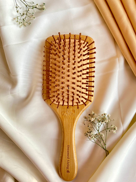 Premium Bamboo Brown Paddle Hair Brush
