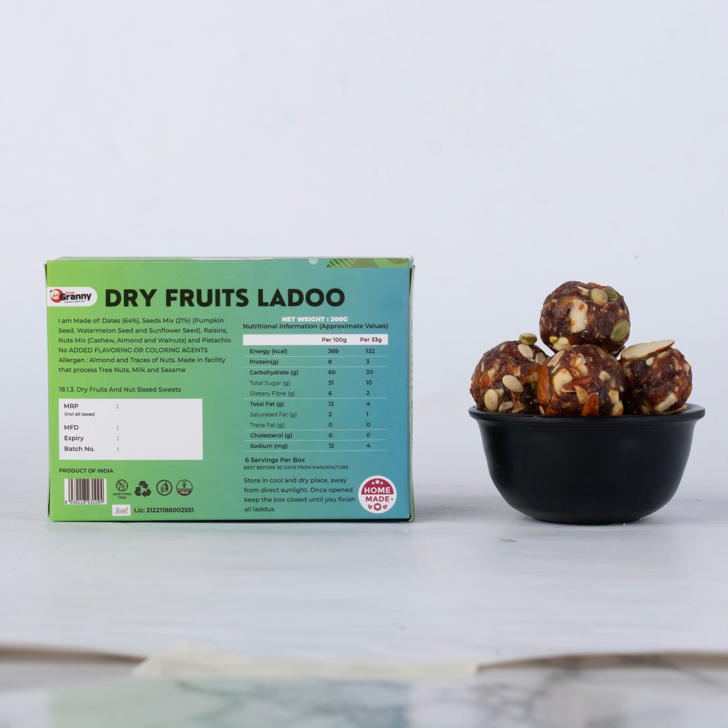 Dry Fruit Laddu with Dates - 200 gm