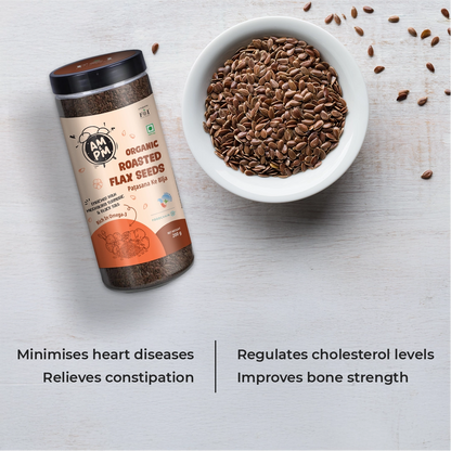 Organic Roasted Flax Seeds - 200 gm